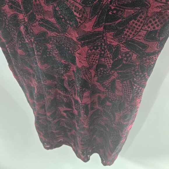 Maeve x Anthropologie Red Burgundy Black Lace Overlay Elorn Sheath Dress Size 4 - Picture 13 of 16